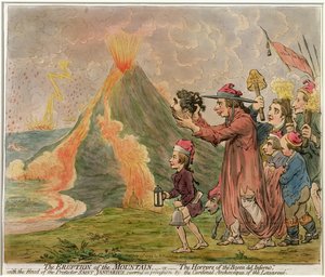 1794 में हन्ना हम्फ्री द्वारा प्रकाशित &39;बोका डेल इन्फर्नो&39; का पहाड़, या भयावहता का विस्फोट द्वारा जेम्स गिलियरे