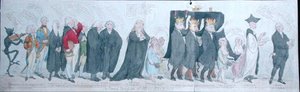 1789 में SW Fores द्वारा प्रकाशित मिस रीजेंसी का अंतिम संस्कार जुलूस (हाथ से रंगी हुई नक़्क़ाशी) द्वारा जेम्स गिलियरे
