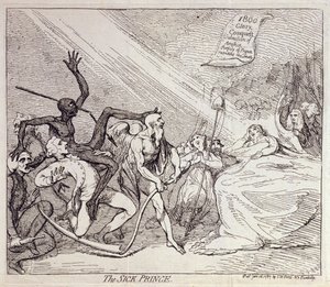 द सिक प्रिंस, 1787 में SW Fores द्वारा प्रकाशित (नक़्क़ाशी) द्वारा जेम्स गिलियरे