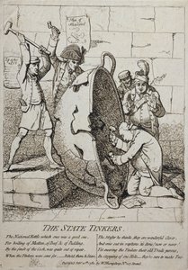 1780 में विलियम हम्फ्री द्वारा प्रकाशित द स्टेट टिंकर