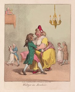 रूमाल पर वाल्टज़र, पब। 1800 (हाथ के रंग का उत्कीर्णन)