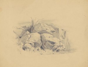 रॉक्स, 1839 (विंग पेपर पर ग्रेफाइट) द्वारा जेम्स गुडविन क्लोननी