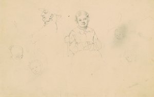 आंकड़ों का अध्ययन, c.1836-43 (विंग पेपर पर ग्रेफाइट) द्वारा जेम्स गुडविन क्लोननी