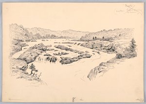 रिवर रैपिड्स, वाशिंगटन बोर्ड ऑफ ट्रेड डिनर के लिए डिज़ाइन, 13 मई, 1908 द्वारा जेम्स हेनरी मोजर