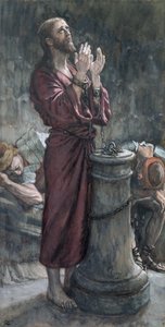 जेल में यीशु, मसीह के जीवन के लिए दृष्टांत, c.1884-96 (wc और gouache पेपरबोर्ड पर)