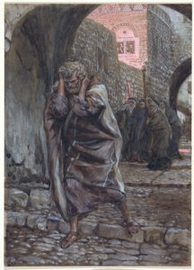 पीटर वेन्ट आउट एंड वीट बिटरली, द लाइफ ऑफ़ क्राइस्ट का चित्रण, c.1886-94 (पेपरबोर्ड पर wc & gouache) द्वारा जेम्स जैक्स जोसेफ टिसोट