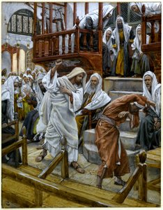 आराधनालय में एक शैतान का आदमी, मसीह के जीवन के लिए चित्रण, c.1884-96 (wc और gouache पेपरबोर्ड पर) द्वारा जेम्स जैक्स जोसेफ टिसोट