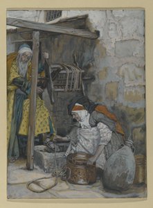 ज़ाचरिआस और एलिजाबेथ, द लाइफ ऑफ़ क्राइस्ट का चित्रण, c.1886-94 (कागज़ पर wc और gache द्वारा जेम्स जैक्स जोसेफ टिसोट