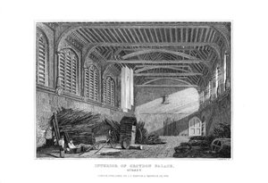 क्रॉयडन पैलेस का इंटीरियर, सरे, 1829। द्वारा जेम्स लैंबर्ट