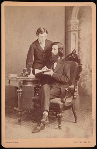 1877 से पहले छात्र के साथ सैमुअल एडवर्ड वॉरेन 1831-1909 का पोर्ट्रेट। द्वारा जेम्स एम Capper