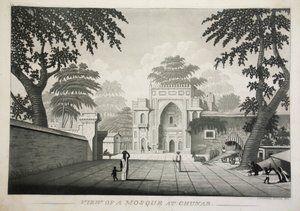 चुनार, पब में एक मस्जिद का दृश्य। 1810 उत्कीर्णन। द्वारा जेम्स मोफ़त