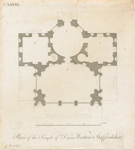 वेस्टन-अंडर-छिपकली - डायना का मंदिर: उत्कीर्णन, एनडी [सी 1765-1770] (प्रिंट)