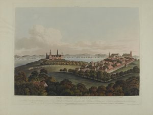 डेनमार्क 1807: कोपेनहेगन की घेराबंदी, रॉबर्ट पोलार्ड (1792-1867) und जोसेफ कॉन्स्टेंटाइन स्टैडलर (1780-1812) ने 1807 (रंगीन एक्वाटिंट) में प्रकाशित किया।