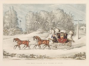 द मेल कोच इन स्टॉर्म ऑफ स्नो, 1825