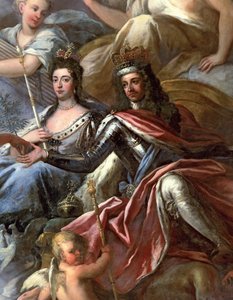 पेंटेड हॉल की सीलिंग, किंग विलियम III 1650-1702 का विस्तार और क्वीन मैरी II 1662-94 उत्साहित, 1707-14 208087