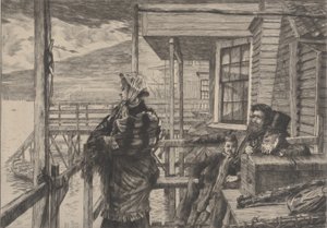 द थ्री कौवे इन, ग्रेवसेंड, 1877। द्वारा जेम्स टिसोट