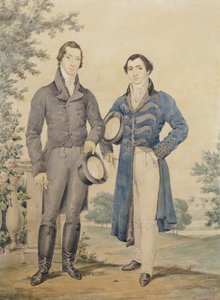 दो सज्जनों की पोर्ट्रेट, 1817 (पेंसिल और wc, सफेद के साथ ऊँची) द्वारा जेम्स वारेन चाइल्ड