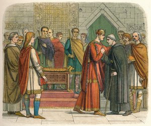 राजा अंग्रेजी नेताओं को अदालत का भुगतान करता है, c1066 1864 द्वारा जेम्स विलियम एडमंड डॉयल
