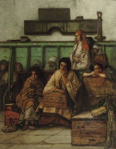 1855 में प्राग सिनेगॉग में महिलाओं की बेंच