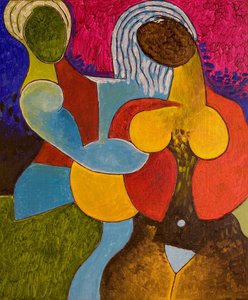 प्रेमी एक ठंडी मछली है, 2007 (लकड़ी पर तेल)