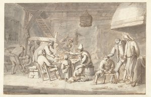 ताश खेलने वालों के साथ सराय का दृश्य द्वारा Jan Havicksz. Steen