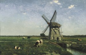 Schiedam में पवनचक्की के साथ लैंडस्केप। 1873