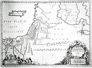 अब्राहम, इसहाक और जैकब की यात्रा का नक्शा, 1652