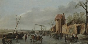 बर्फ पर एक दृश्य, 1627 द्वारा जान जोसेफ्स गोयन वैन