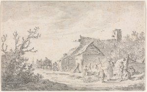 एक कॉटेज और आंकड़े के साथ लैंडस्केप, 1653। द्वारा जन जोसेफ्स वैन गोयन