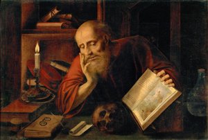 सेंट जेरोम, मैसिस (मैसिस), जनवरी (1510-1575) द्वारा। लकड़ी पर तेल