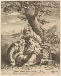 सेंट एलिजाबेथ और सेंट जॉन द बैपटिस्ट के साथ पवित्र परिवार, 1588। द्वारा जान मुलर