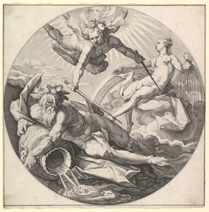 द सेकंड डे डाइस II, द क्रिएशन ऑफ द वर्ल्ड की श्रृंखला से, सीए। 1594. द्वारा जान मुलर