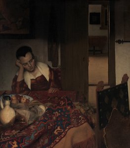 एक नौकरानी सो रही है, सीए। 1656-57। द्वारा जॉन वर्मीर