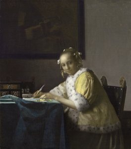 एक महिला लेखन पत्र, 1665-1670 द्वारा जन वर्मी वैन डेल्फ़्ट