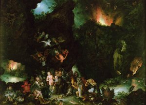 सेंट एंथोनी के प्रलोभन - नरक, 1594 (तांबे पर तेल) द्वारा जन एल्डर ब्रूघेल