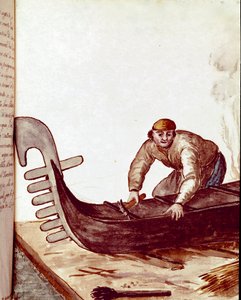 शिल्प: जन वैन ग्रेवेनब्रोक (या जियोवानी ग्रीवेम्ब्रोक (ग्रीवेनब्रोच) (1731-1807) द्वारा पांडुलिपि से गोंडोलस वॉटरकलर ड्राइंग और स्याही के निर्माता द्वारा जन वैन ग्रीवेनोबेक