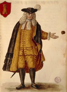 स्पेनिश राजदूत, जेन वैन ग्रेवेनब्रोक या जियोवानी ग्रीवेम्ब्रोच (1731-1807), ग्लि डोने डे वेनेज़ियानी द्वारा, वेशभूषा की सचित्र पुस्तक, जल रंग से द्वारा जन वैन ग्रीवेनोबेक
