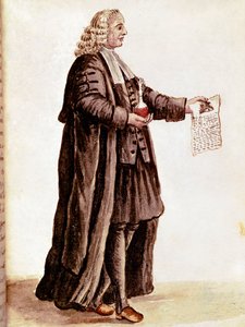 जन वैन ग्रेवेनब्रोक (या जियोवानी ग्रीवेम्ब्रोच (ग्रीवेनब्रोच) (1731-1807) द्वारा पांडुलिपि से एक जल रंग और स्याही खींचने के लिए उनके हाथों में एपोथेकरी एक छोटी शीशी और एक नुस्खा है। द्वारा जन वैन ग्रीवेनोबेक
