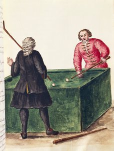 जेन ग्रेवेनब्रोएक (1731-1807), उत्कीर्णन, इटली द्वारा बिलियर्ड्स खेलते हुए दो विनीशियन रईस द्वारा जन वैन ग्रीवेनोबेक