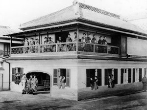 गीशा हाउस, c.1860s द्वारा जापानी फोटोग्राफर