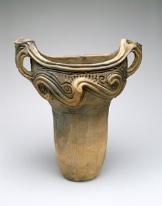 Whorl डिजाइन के साथ पॉट, c.7500-300 ईसा पूर्व (कम-मिट्टी सिरेमिक मिट्टी) द्वारा जापानी स्कूल