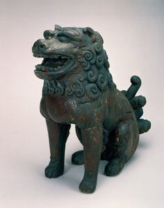 Shishi (संरक्षक शेर या कुत्ता) (लकड़ी के साथ लाह)