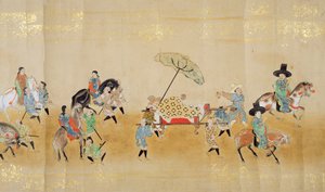 1651 में तोकुगावा इत्सुनस उत्तराधिकार के समय मीरकी 1 में जापान में छठा कोरियाई दूतावास, संभवतः कानो मासुनोबु (1625-94) (स्क्रॉल पेंटिंग) (विस्तार) द्वारा द्वारा जापानी स्कूल