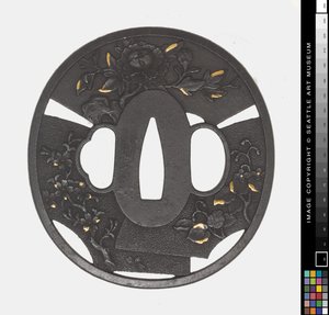 Tsuba: गुलदाउदी, चेरी, आइरिस द्वारा जापानी स्कूल