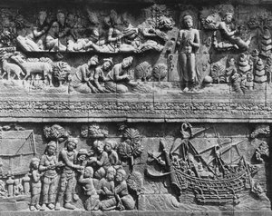 बोधिसत्व स्नान (पत्थर) की बोरोबुदुर मंदिर राहत