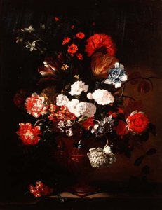 कार्नेशन्स, ट्यूलिप, Peonies और अन्य फूलों का फिर भी जीवन द्वारा जीन-बैप्टिस्ट मोनॉयर