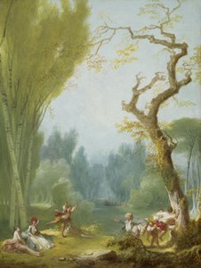 हॉर्स एंड राइडर का खेल, c.1775-80 (कैनवास पर तेल) द्वारा जीन ऑनर फ्रैगनार्ड