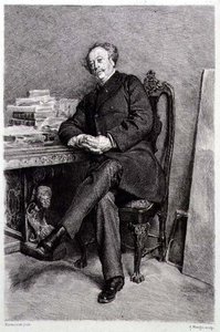 अलेक्जेंड्रे डुमास फिल्स (1824-95), फ्रांसीसी उपन्यासकार और नाटककार, ए मोंगिन द्वारा उकेरा गया (उत्कीर्णन) द्वारा जीन लुइस अर्नेस्ट (बाद) मीसोनियर