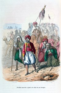 इब्राहिम पाशा मार्चिंग ऑन द फ्रंट ऑफ हिज ट्रूप्स, 1811-1818 1847 द्वारा जीन एडोल्फ बीज़