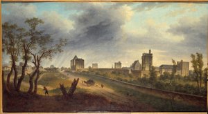 एड्रियन गुइग्नेट (1816-1854) द्वारा विन्सेनेस पेंटिंग के महल का दृश्य
